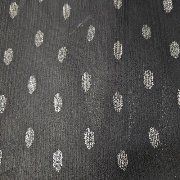 Collective Concepts Black Silver Dot Chiffon Mini Dress Medium Sheer Boho Party - Picture 3 of 8